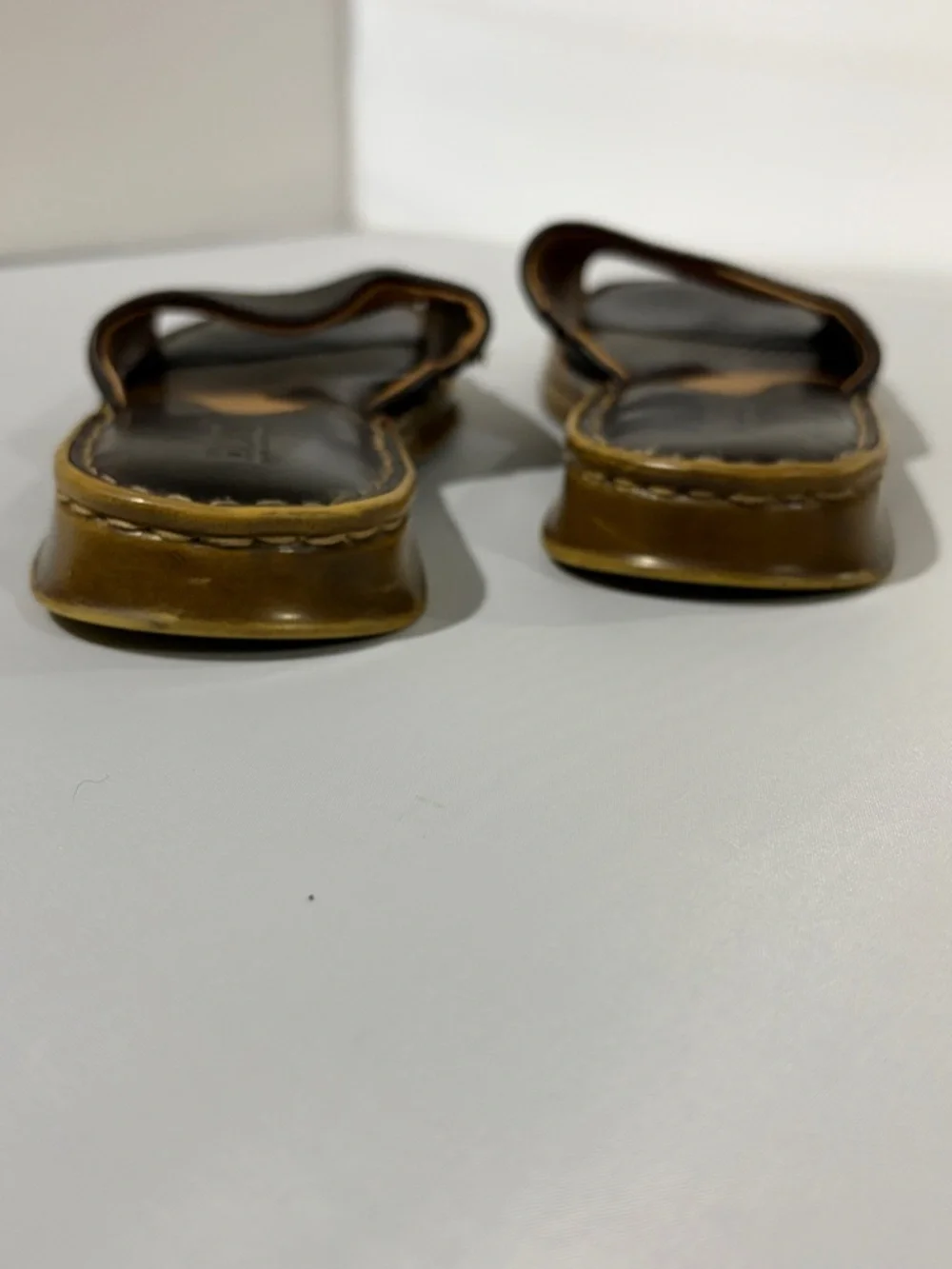 Born Two-Tone Brown Leather Men’s Slide On